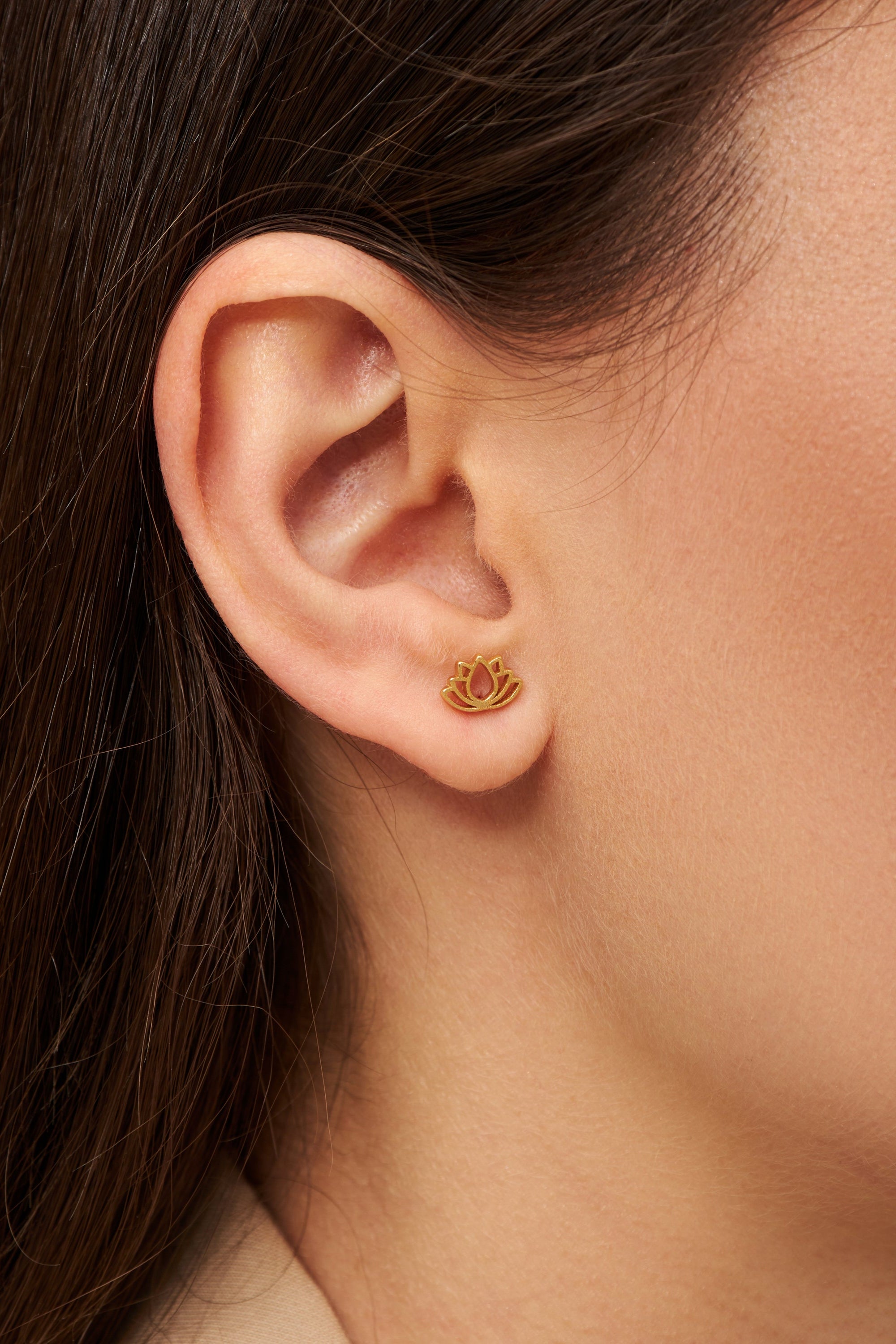 Lotus ørestik - forgyldt